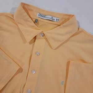 Criquet Polo Shirt Mens XL Slim Fit Peach Easter Performance Golf Pima Cotton